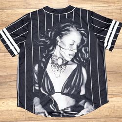 Aaliyah Princess of R&B Rap Tee Urban Pop Mesh Retro Baseball Jersey Adult XL