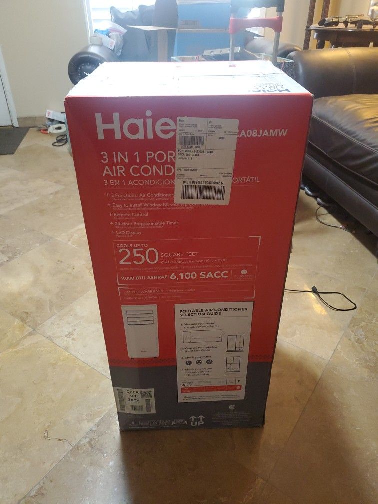 Haier Portable Air Conditioner 9000 Btu Brand New In Box