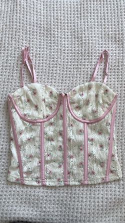 Pretty Garbage Floral Lace Corset Top