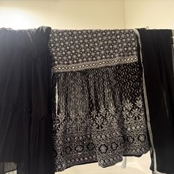 3 piece black Punjabi dress fits M-L people
