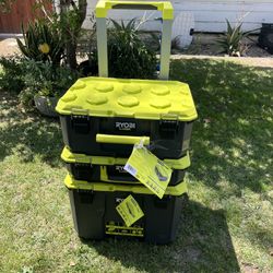RYOBI 22.2 in. LINK Rolling Tool Box with LINK Medium Tool Box and LINK Standard Tool Box