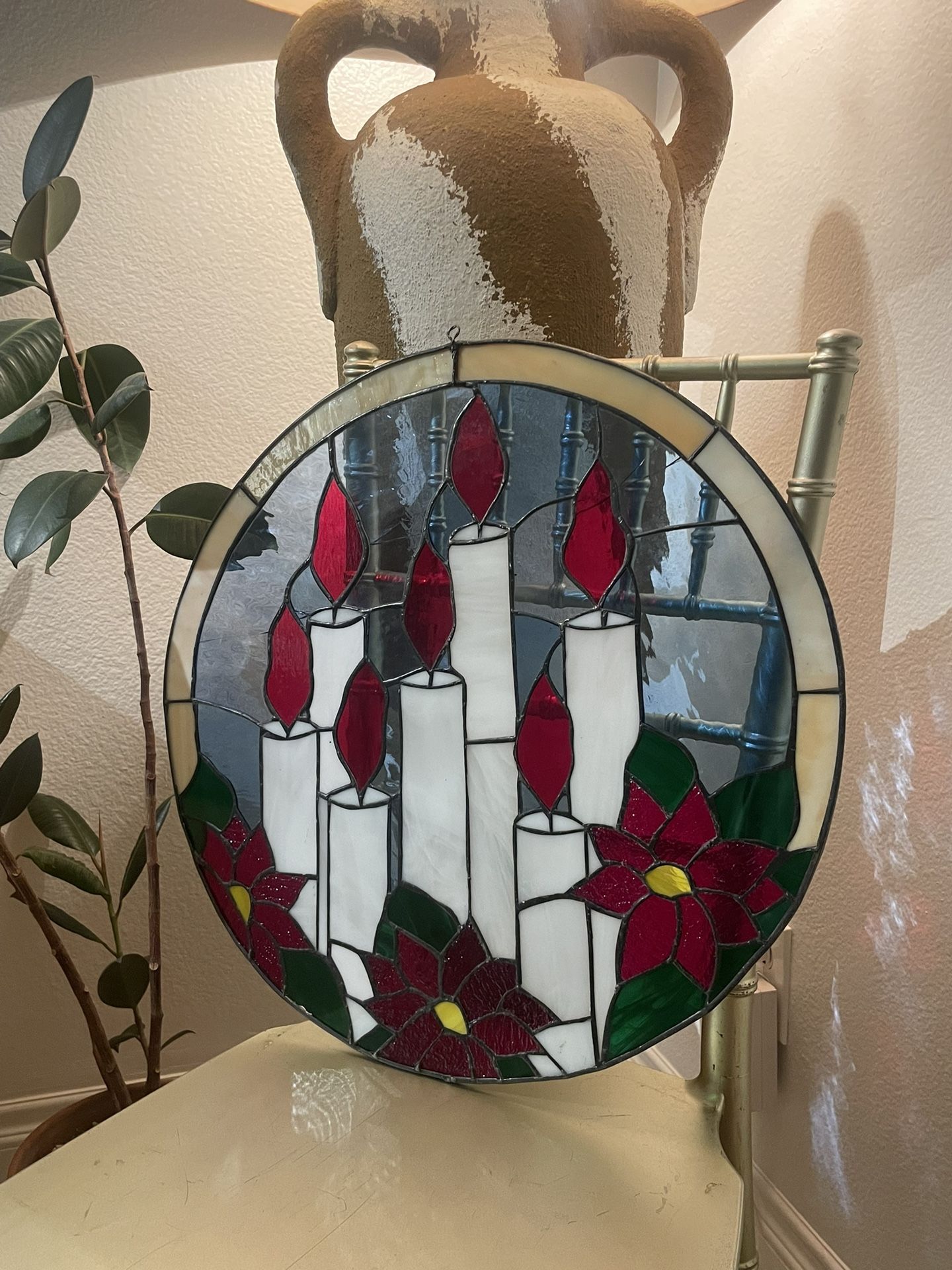 antique stained glass inspired piece