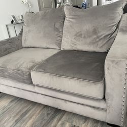 Grey Love Seat And Sofa