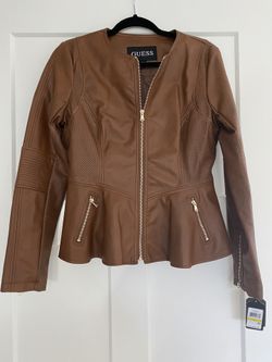 Leather GUESS coat