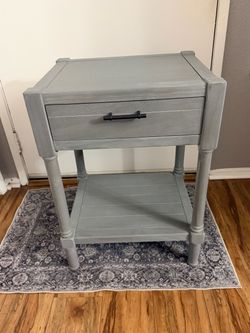 Gray farmhouse wood side table