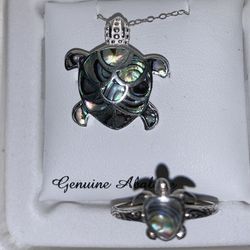 Sterling silver Necklace and ring Size 8