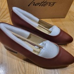 Trotters Women's Jewel Brown Toffee Leather Low Heel Slip On Shoes Size 8.5 Wide