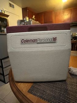 Vintage Coleman Personal 16 • 1987 Red & White with Cupholder Locking Lid