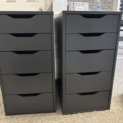 Set Of 2 IKEA Alex Drawer Units Gray