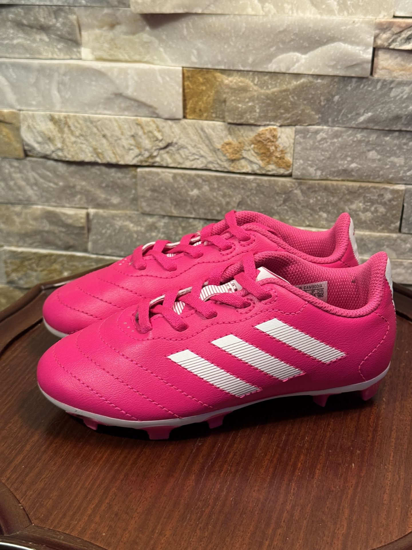 Unisex Sz 13 Adidas Goletto Soccer Cleats Hot Pink Sports Shoes Lace Up EUC