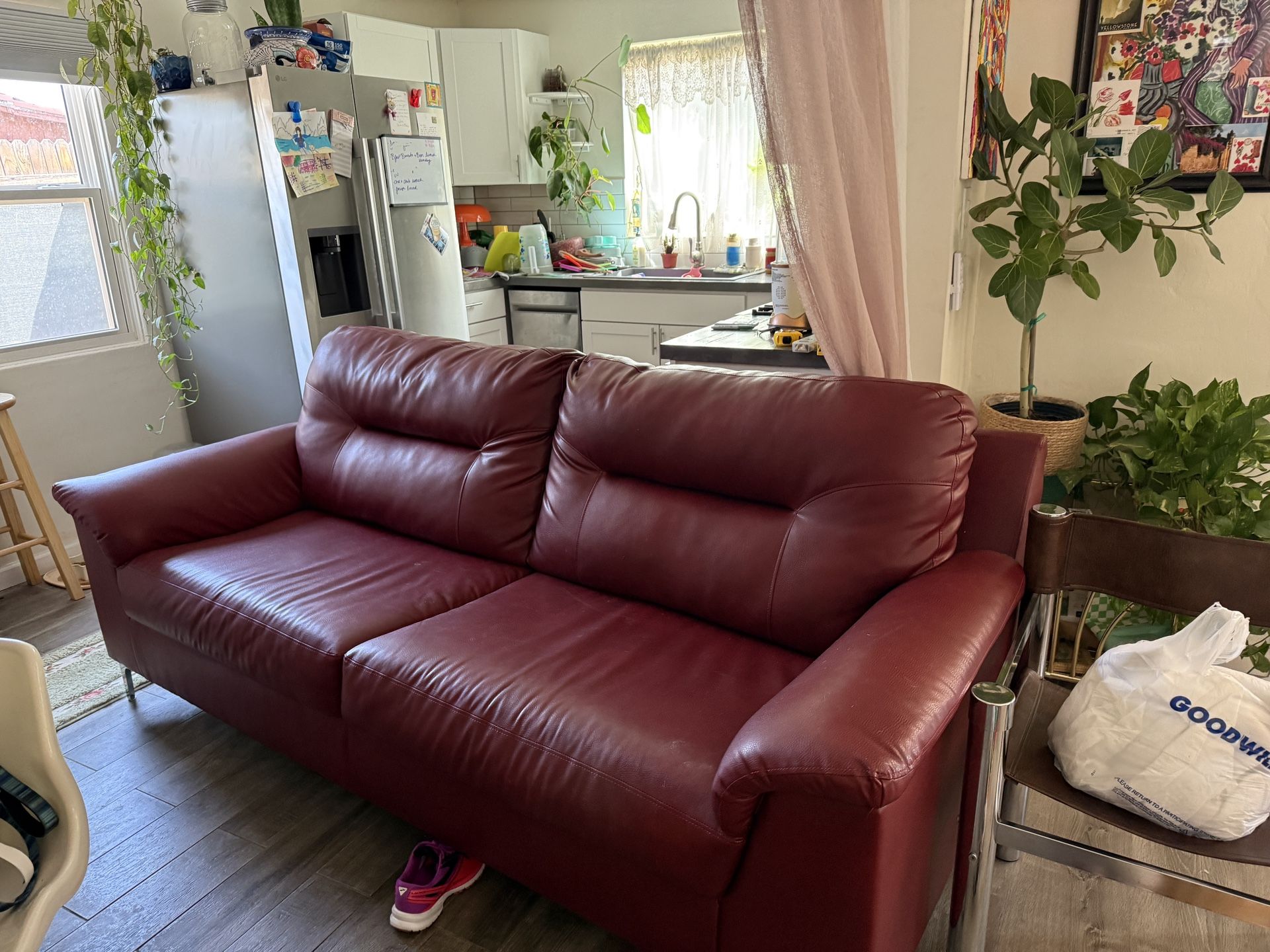 Red leather Couch