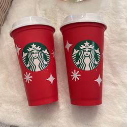 Starbucks Holiday Cups 2022 New Never Used 2 Pack