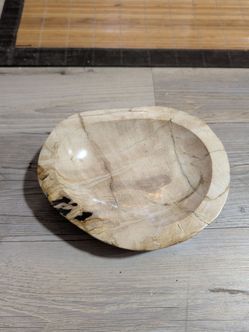 Petrified wood jewelry dish