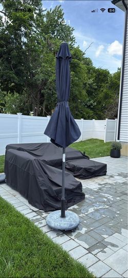 2 Article brand Patio Navy blue Umbrella / black Bases