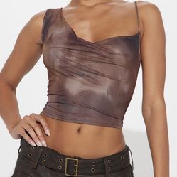 Mesh Brown Women’s Top