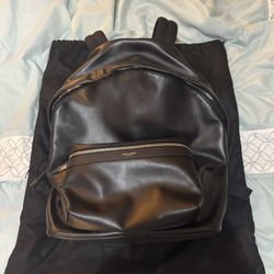 Saint Laurent City Backpack in Matte Black Leather