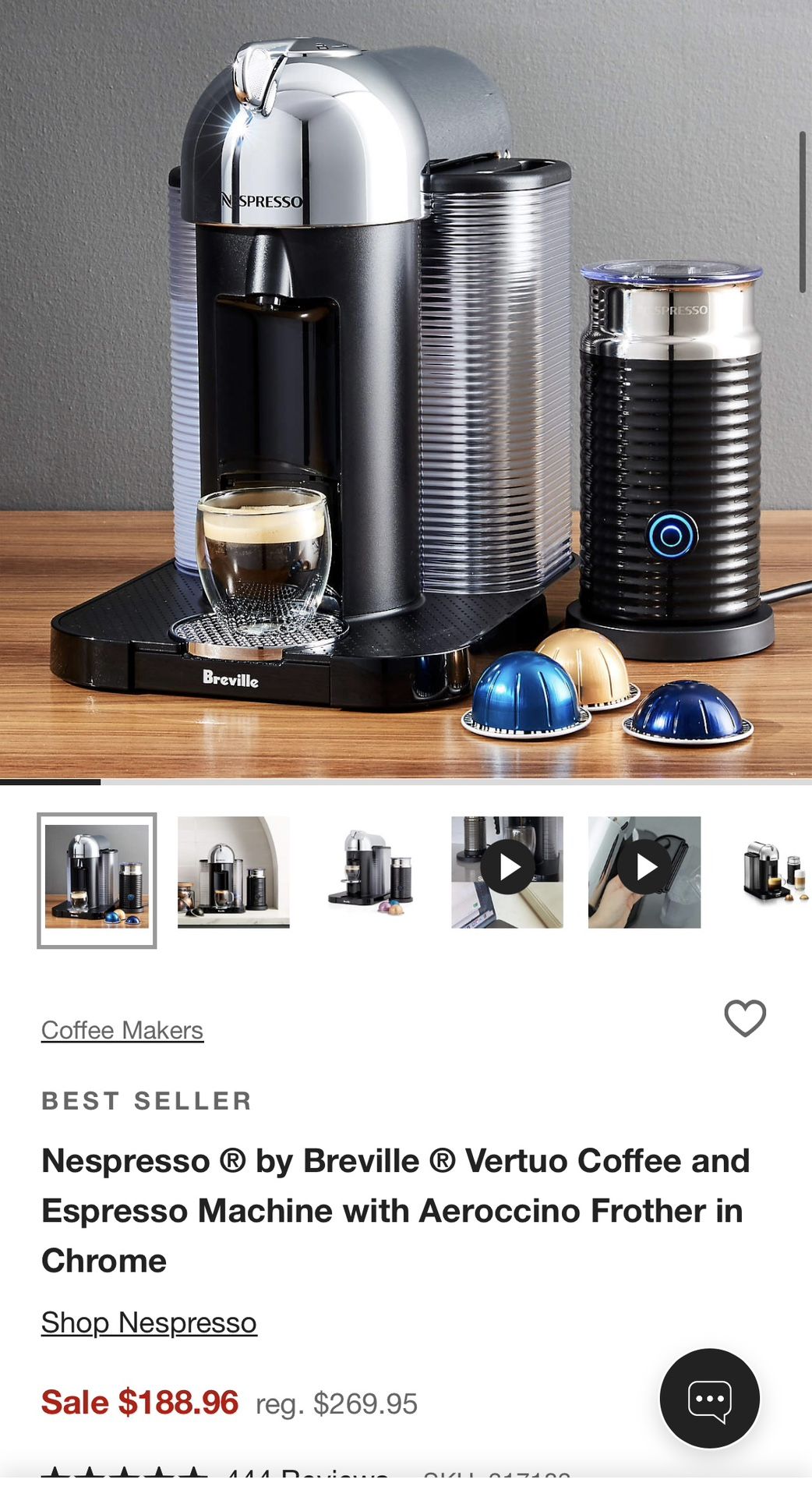 Nespresso ® by Breville ® Vertuo Coffee and Espresso Machine with