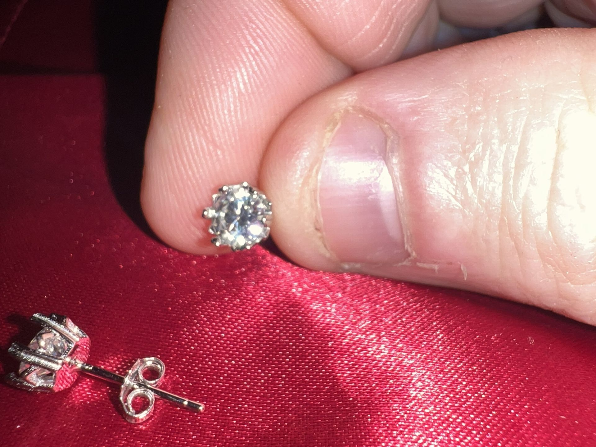 Sterling Silver Earrings With Diamonds