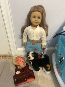 American girl Nicki and dog