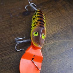 Heddon Deep Dive River Runt Orange Lip Brown Crawdad Rare