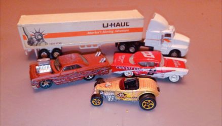Hot wheels classic cars and a u haul collector and or play car