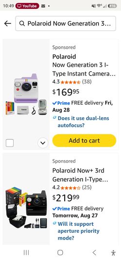 Polaroid Now Generation 3 I-Type Instant Camera