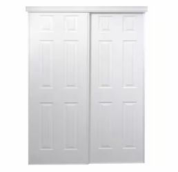 White 6-Panel Bypass Sliding Closet Doors
