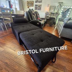 🪅 Mini Sofa Bed, Black Color, Sherpa Fabric, New In The Box.