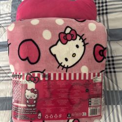 Hello Kitty Blanket + Plushie