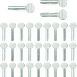 30 Pack 1/4" x 1" Thumb Screw, Threaded Hand Knob Bolts, Carbon Steel