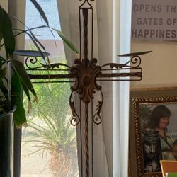 Cross Metal Candle Holder 