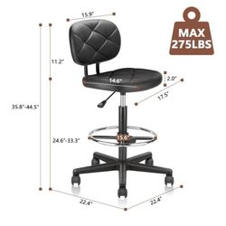KLASIKA ADJUSTABLE ROLLING STOOL (NEW)