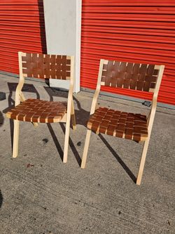 Boho style wooden patio chairs set of 2