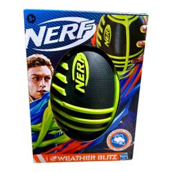 Nerf Weather Blitz Green And Black Foam Easy Grip Football, New In Box