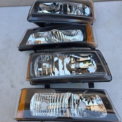 03-06 Chevrolet Silverado Avalanche Headlights Luces Micas Calaveras Faros Faroles Focos Headlamps Chevy 