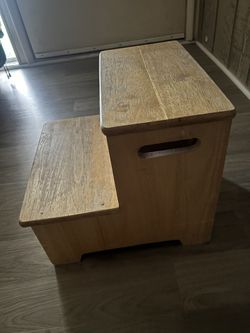 Vintage Wooden Stool With Storage