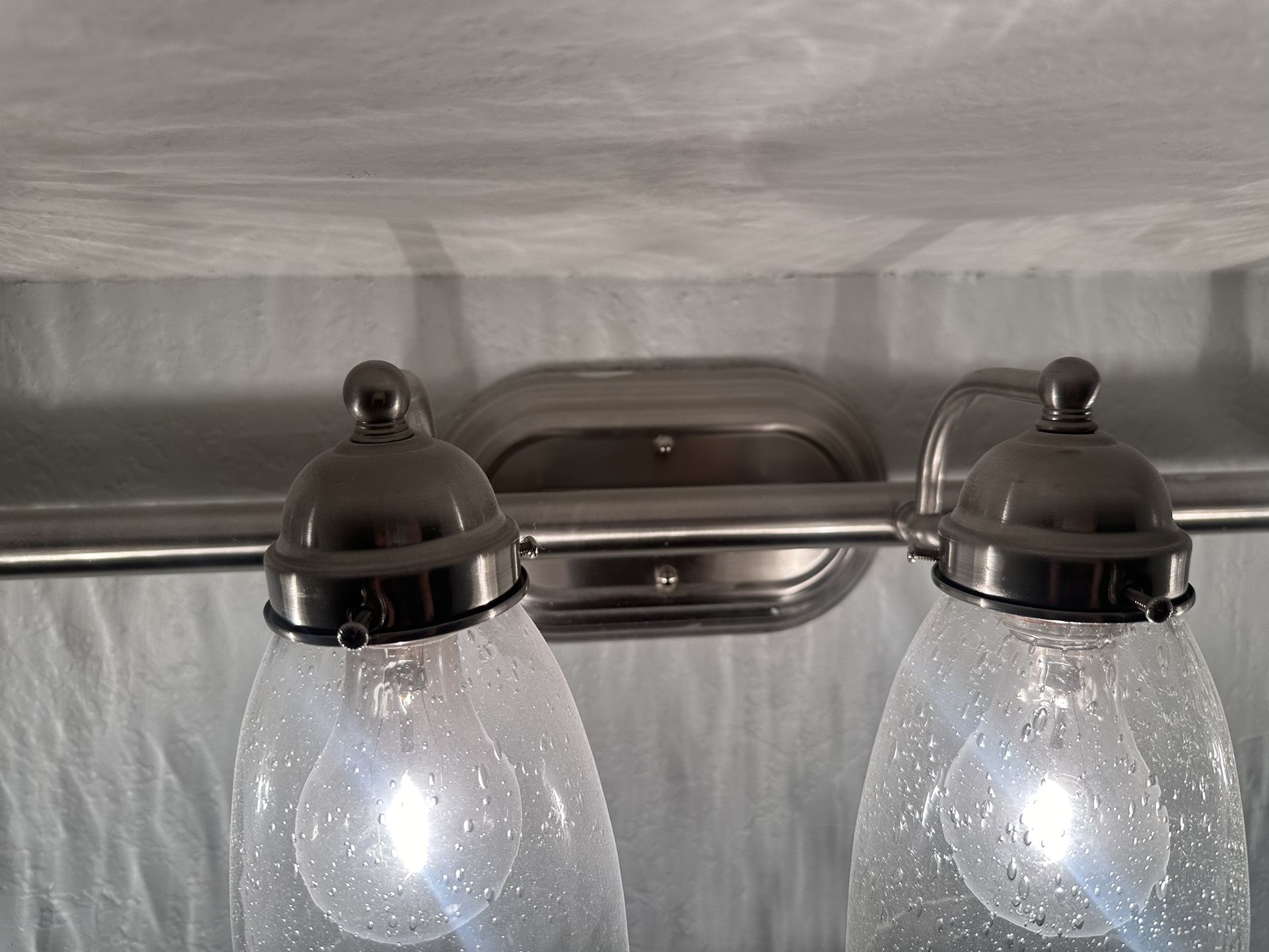 Silver 4 Light Bathroom Vanity Light Fixture