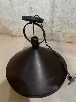 Farmhouse style aged brass light pendant