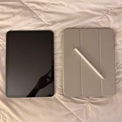 Apple iPad 10th Gen 256GB WiFi Silver + Apple Pencil + Case — Like New
