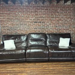 Delivery Available Large leather sofa couch