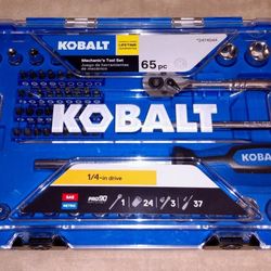 Kobalt 65-pc SAE/Metric 1/4-inch Drive Socket Set -NEW