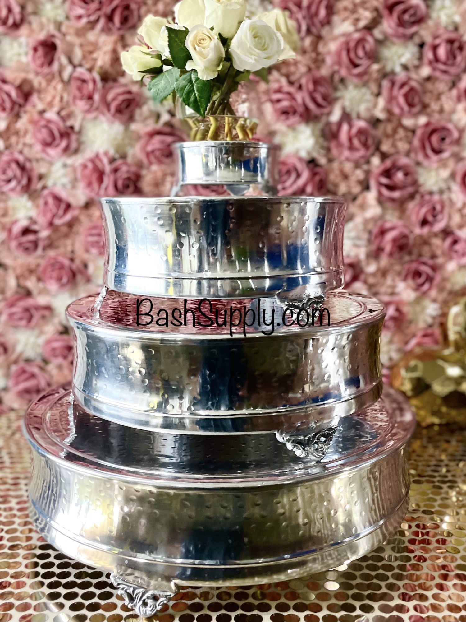Round Chrome cake Stands