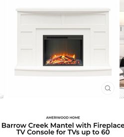 Mantle Fireplace With TV Stand
