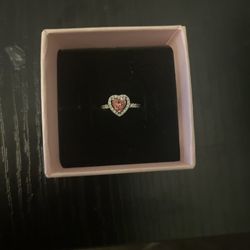 Pandora elevated pink heart ring
