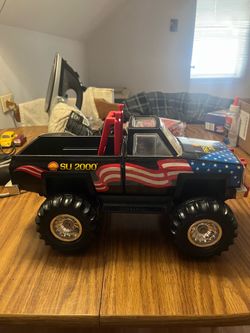 Tonka 1983 Shell SU 2000 Fire &Ice Pickup Trunk Vintage USA Flag