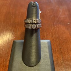 14K White Gold & Diamond Wedding Set