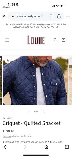 Criquet quilted jacket- worn once