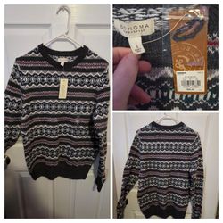 Sonoma Life + Style Fair Isle Crew Neck Sweater NWT small