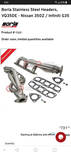 INFINITI G35/ 350Z HEADERS NIB