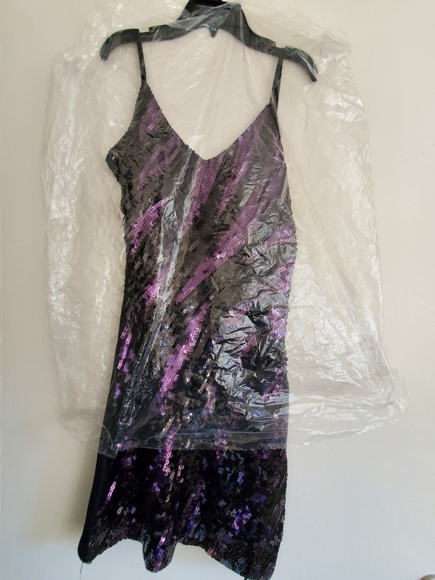 Brand New Purple/Black Sequined Dress